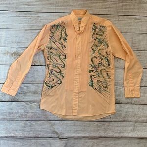 Broadway Tuxmaker Button Down Paint Splatter Shirt